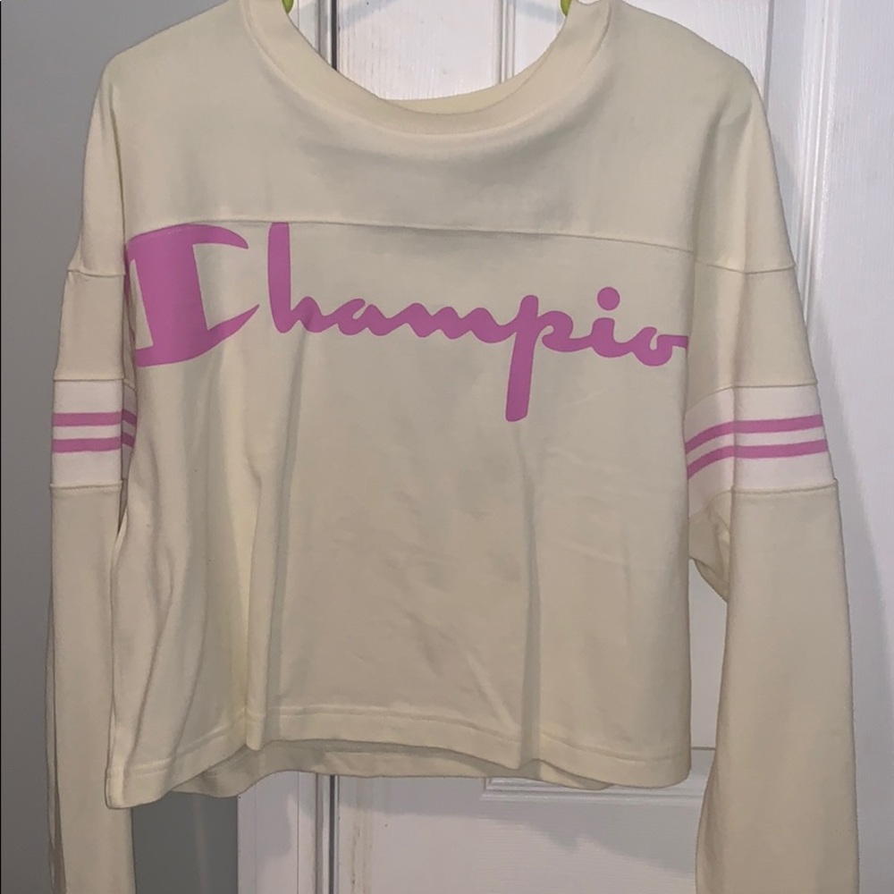pastel yellow champion hoodie